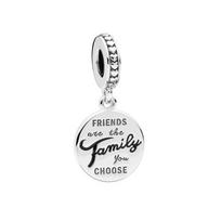 Pandora Friends Are Family Dangle Charm With Black Enamel 798124EN16 For Women sidabras