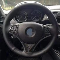 Automobilio Vairas Užvalkalas Juodas Dirbtinės Odos Rankomis Siūtas BMW E90 E91 E92 E93 E87 E81 E82 E88 X1 E84 Automobilis Black Thread