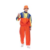 EraSpooky Vyriškas 90-ųjų Hip Hop Rimuojantis Karališkasis Kostiumas Suaugusiems Senosios Mokyklos Raperio Apranga Int:M