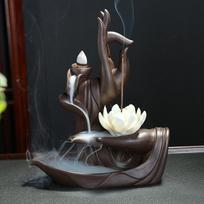 Violetinė smėlio recirkuliacinė smilkalų viryklė, Zen budistinė sandalmedžio viryklė, namų senovinė smilkalų viryklė Bergamot lotus