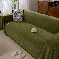Chenille Sofa Towel, Universal Herringbone Pattern Sofa Cover for All Seasons, Anti-cat Scratch Sofa Cover Cloth, Green Leather Sofa Cover Blanket 180*130cm