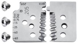 Rezerves asmeņu komplekts 12 12 06 121906 KNIPEX, 2 asmeņi, precīza forma, piemērots PTFE, silikona un gumijas izolācijai