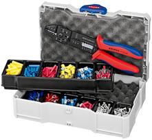 Kompresijas piederumu komplekts, KNIPEX, 97 90 25, ar 12 trayiem un kompakto TANOS MINI-systainer®