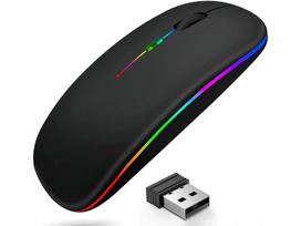 Belaidė optinė pelė, Plona 2,4 GHz „Bluetooth“, juoda