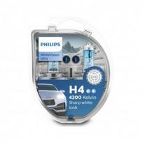 PHILIPS H4 WhiteVision ultra+ W5W White Vision ultra 4vnt. lemputės 12342WVUSM