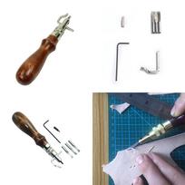 7 viename daugiafunkcis odinis rankdarbių įrankių rinkinys Sew&Crease Leather Edge Beveler įrankių rinkinys