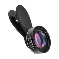 Universalus mobiliojo telefono makro objektyvas 30 mm–120 mm išmaniojo telefono fotoaparato objektyvas be iškraipymų valant juoda