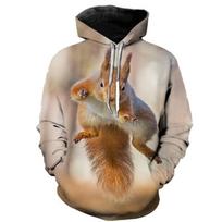 Juokingi voverės gobtuvai Gyvūnas 3D spaudinys Moterys Vyras Streetwear Per dydį ilgomis rankovėmis gobtuvai su gobtuvu megztiniai moteriški viršutiniai drabužiai S