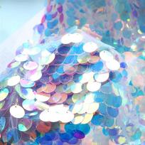 100X130CM Iridescent Symphony Tablecloth With Glitter Sequin Fish Scale Water Drop For Wedding Mermaid Birthday Party Photo Background Decor Fish Scale
