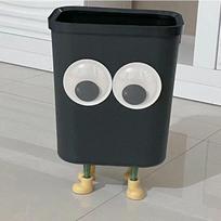 Su kojomis Juokingas šiukšliadėžė Plastikinis animacinis šiukšliadėžė Kūrybinga didelių akių šiukšliadėžė Svetainė juoda