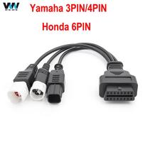 Moto motociklas, skirtas Yamaha 3PIN 4PIN, skirtas Honda 6PIN prie 16PIN motociklo 3 viename OBD jungtis OBD 2 diagnostikos jungties laidas