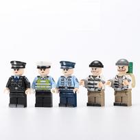 Vagis policijos minifigūrėlės, lėlės, surenkamos suderinamos prekės ženklo kaladėlės, anime personažai, modeliai, konstravimo rinkiniai, mokomieji žaislai vaikams