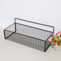 Tualetas Iron Art Pakabinamas krepšelis prie lovos Vonios lentyna Virtuvės reikmenys Sandėliavimo krepšelis M juoda