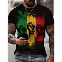 lus Size Mens Graphic Short Sleeve T-Shirt - Relaxed Fit, Crew Neck, Slight Stretch, Patterned Polyester Top for Outdoor Sport and Leisure S