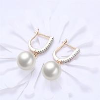 925 sterlingo sidabro perlų Aaa cirkonio 18k aukso auskarai moterims papuošalai mada vestuvės sužadėtuvės vakarėlis dovana 2.90*1.00cm white