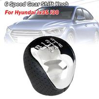 1 gabalas PU oda + plastikas 6 greičių mechaninė pavarų perjungimo rankenėlė, tinka Hyundai IX35 2009-2015 / Forte 2008-2013 gray