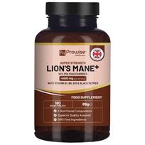 „Lions Mane“ grybų papildas 4000 mg su vitaminu B1, B6, B12 ir juodaisiais pipirais – 180 itin stiprių veganiškų tablečių | Pagaminta UK