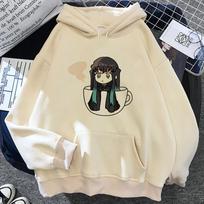 „Muichiro Tokito“ grafinis spausdinimas su gobtuvu „Demon Slayer“ Anime drabužiai Vyriški Moteriški megztiniai Sportinis kostiumas Unisex megztinis Harajuku megztinis XS smėlis