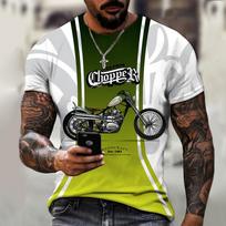 Retro Motociklo Punk Vyriški Marškinėliai Stiliaus Šaunūs Marškinėliai Apvalia Kaklo 3D Spausdinimo Viršutiniai Trumpomis Rankovėmis Kvėpuojantys Per dideli Laisvalaikio Laisvi S black