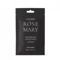 Rated Green REAL MARY Atkuriamoji plaukų kaukė riebiems plaukams „Cold Brew Rosemary Balancing Scalp Pack with Charcoal“, 50 ml