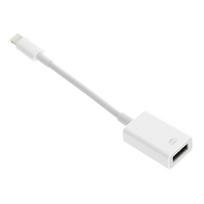USB OTG adapter, female Type-A to Lightning male, white