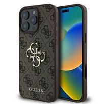 GUESS case for iPhone 16 Pro GUHCP16L4GMGBR (4G PU Big Logo) - brown