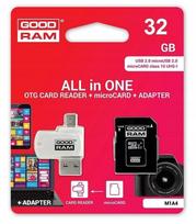 GOODRAM card reader USB A + Micro USB ALL IN ONE M1A4 + 128GB Micro SD memory card with SD adapter