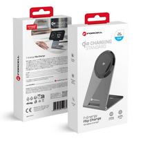 FORCELL F-ENERGY Flip Charge Qi2 15W wireless charger, compatible with MagSafe, silver