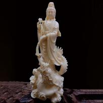 Guanyin statulėlė Kwan Yin dekoratyvinis Feng Shui dekoras Dovana stalo puošmena knygų lentynai, rašomajam stalui