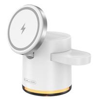 Jellico W22 4in1 belaidis įkroviklis Magsafe 15W iPhone + 3W Apple Watch + Airpods + lempa, baltas