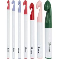 Dideli nėrimo vąšeliai 20 mm 15 mm 12 mm 10 mm 9 mm 8 mm 7 mm. Ergonomiškas nėrimo kabliukas. Plastmasinis A
