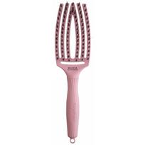 Lenktas šepetys plaukams Olivia Garden Fingerbrush Combo Think Pink Medium Soft Pink OG1845, pastelinės rožinės spalvos