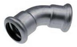 KAN-therm Presuota alkūnė 45° 22mm neoksinis plienas - 6190063