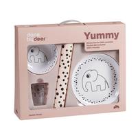 Done by Deer vaikiškų indų rinkinys "Happy Dots, Powder" (pudrinis)