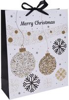 Kalėdinis dovanų maišelis WHITE/GOLD XMAS,18x8x24 cm