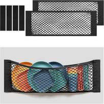 2 vnt. 25x80 cm tinklinis laikymo kišeninis krepšys, kablio ir kilpos elastinis krovinių tinklas, didelės talpos automobilio bagažinės tinklelis, lipdukų maišelis, skirtas automobiliui, saugojimui namuose 25CMX80CM juoda