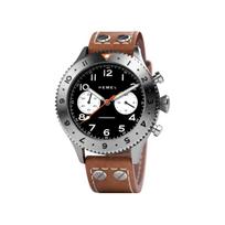 Hemel Reverse Panda Chronograph Keraminis rėmelis matinis juodas su Super-LumiNova C3 ciferblatu Quartz HF13 100M vyriškas laikrodis juoda
