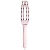 Lenktas šepetys plaukams Olivia Garden Fingerbrush Combo Pastel Pink Small OG7836, pastelinės rožinės spalvos
