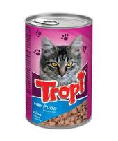 Konservuotas ėdalas katėms TROPI su žuvimi, 415 g