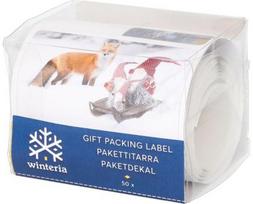 Dovanų ženklinimo lipdukai WINTERIA ROLL, 50 vnt.