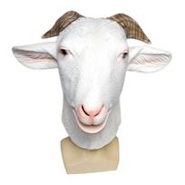 Ožkos gyvūno latekso kaukė goat balta