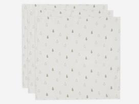 Jollein muslino audinio vystyklų rinkinys 70x70  Happy Miffy Olive Green 3vnt