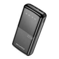 Atsarginis maitinimo šaltinis ("Power Bank") Išorinė baterija Power Bank Awei P13K PD20W / QC22.5W 20000mAh juoda