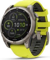 Garmin fenix 8 47mm Solar Sapphire Titanas su ryškiai geltonu / grafito spalvos silikoniniu dirželiu