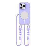Levandų spalvos dėklas su dirželiu "Tech-Protect Magnecklace Mag" telefonui Apple iPhone 16 Pro Max