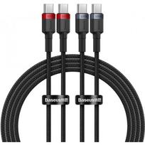 Baseus Cafule USB-C to USB-C 100W 1m Red-Black / Black-Grey 2pcs.
