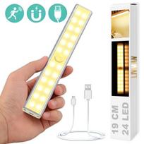 Belaidis magnetinis šviestuvas LIVMAN MSL-42 su judesio jutikliu - jutiklinis šviestuvas, 24LED, 19cm, 2,8W, įkraunamas per USB, 3 apšvietimo režimai