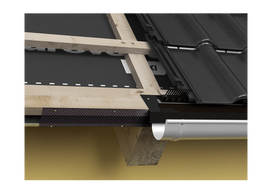 Aliuminio karnizo grotelės EAVES GRATE, Ral 7016/ RAL 8017, 100mm x  25m