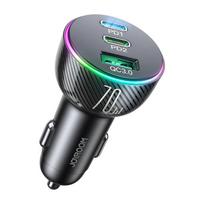 Automobilinis įkroviklis Joyroom JR-CL26, 2x USB-C PD, 1x USB 70W juodos spalvos