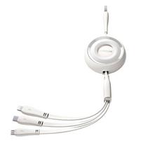 3in1 Joyroom Colorful USB į USB-C/Lightning/Micro USB kabelis 3.5A, 1m baltos spalvos